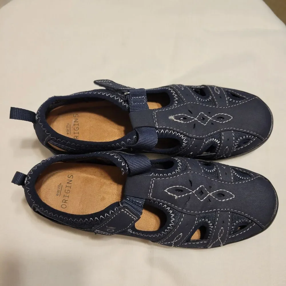 Origins Blue Water Shoes with Strap and Rubber Sole Size 7 UK 5 EU 38 Medium